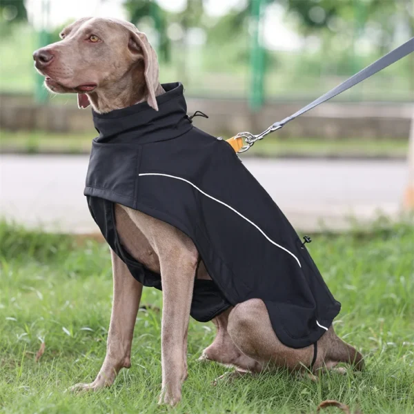 Waterproof Dog Jacket for Large Breeds with Fleece Lining & Reflective Safety Features - Outdoor Soft Shell Coat for Pets - Image 5