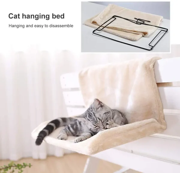 Durable Hanging Cat Bed with Removable Hammock - Radiator Bench Pet Bed for Kittens, Featuring Strong Metal Frame - Image 2