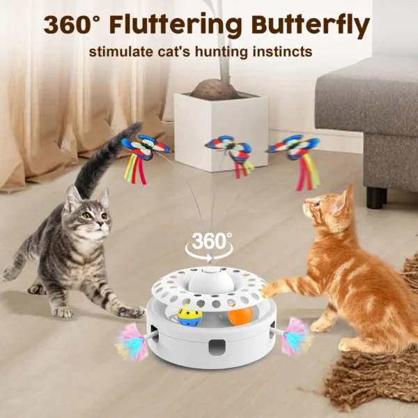 3-in-1 Electric Interactive Butterfly Cat Toy – Automatic Puzzle Balls Track for Indoor Cats - Image 3