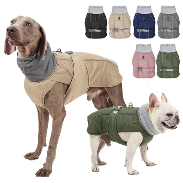 Luxury Waterproof Winter Jacket for Small, Medium, and Large Dogs – Soft, Padded, Warm Pet Coat with Reflective Safety Features