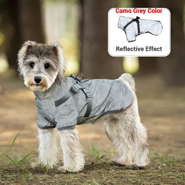 Waterproof Dog Rain Jacket with Reflective Harness for Small Dogs – Ideal Outdoor Raincoat for Camping and Jungle Adventures - Image 4